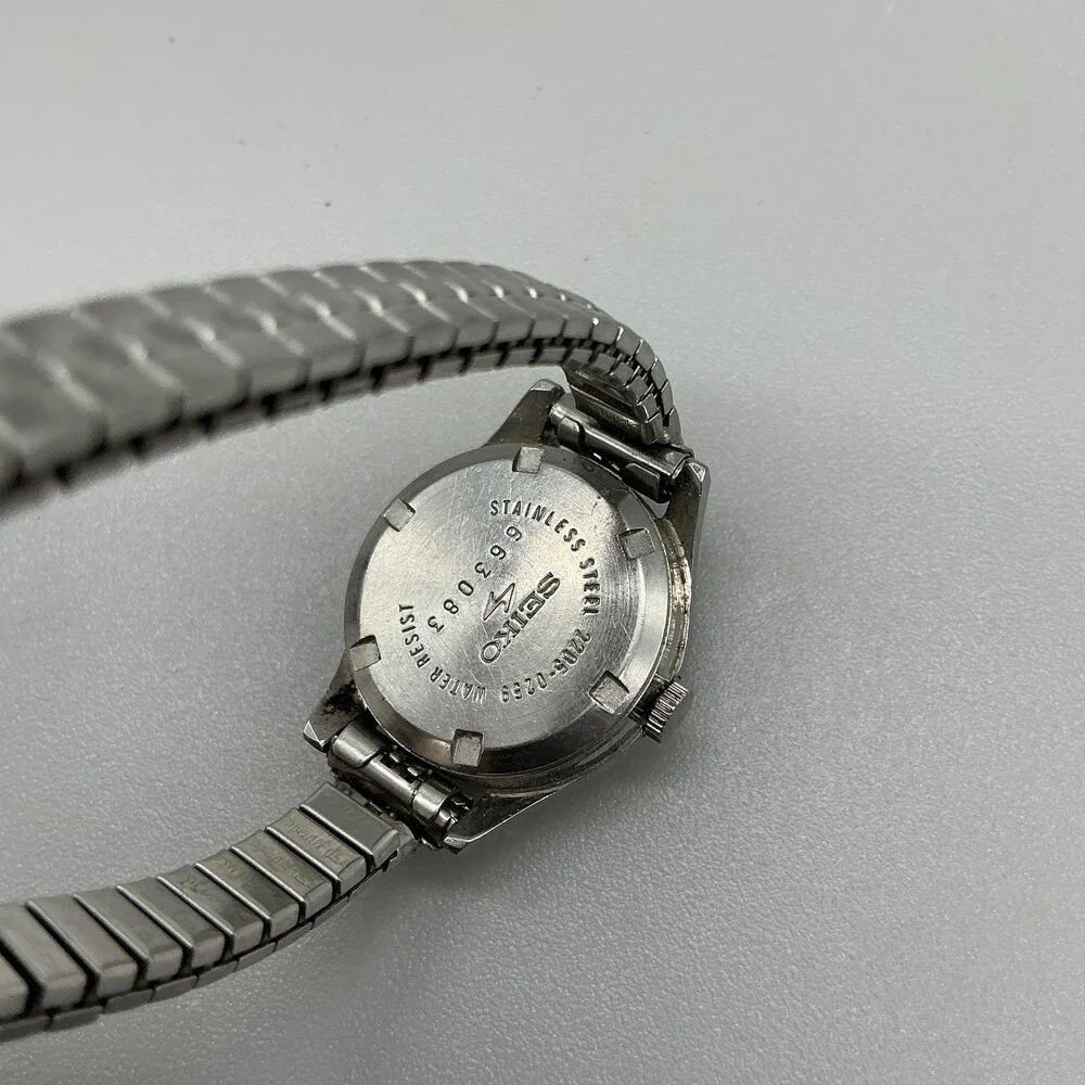 Vintage Seiko Womens Watch 22mm Silver Dial Auto Date Hi Beat Chipped Crystal